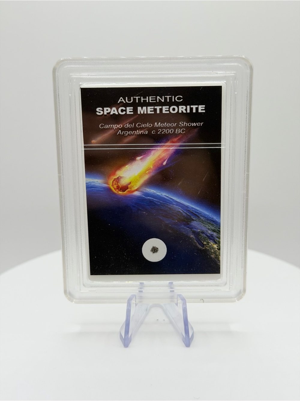 Authentic Space Meteorite Campo del Cielo Argentina Slab Display Case